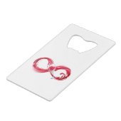 Oneindigheid met rode wijn creditkaart flessenopener (Voorkant Gekanteld)