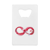 Oneindigheid met rode wijn creditkaart flessenopener (Achterkant)
