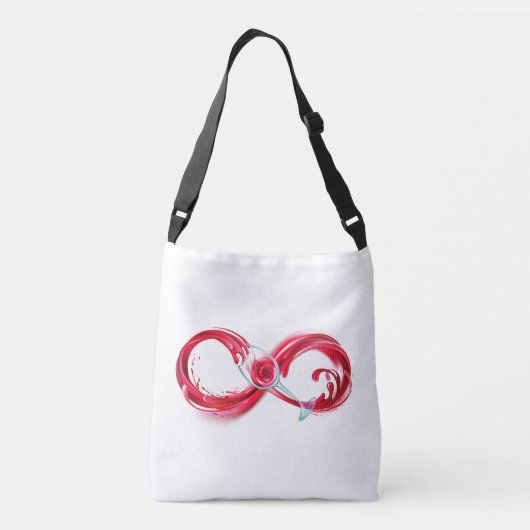 Oneindigheid met rode wijn crossbody tas (Achterkant)