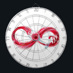 Oneindigheid met rode wijn dartbord<br><div class="desc">Het oneindige symbool van de continue stroom rode wijn die op witte achtergrond in glas wijnglas stroomt.</div>