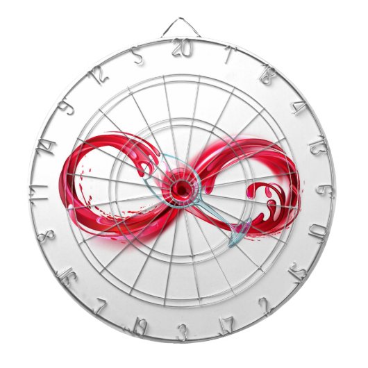 Oneindigheid met rode wijn dartbord (Voorkant)