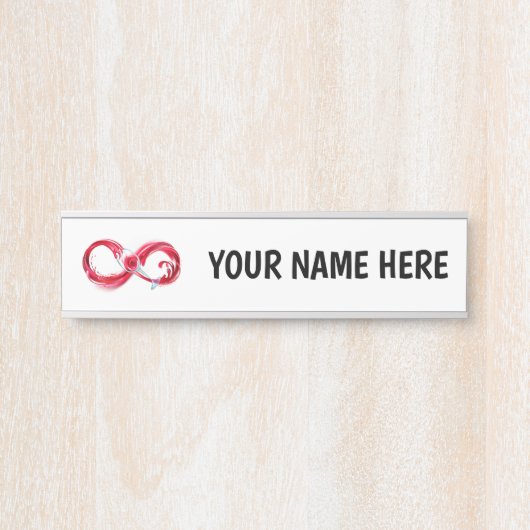 Oneindigheid met rode wijn deurbordje (Voorkant)