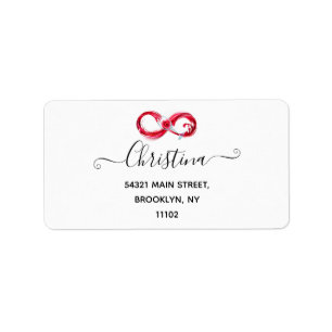 Oneindigheid met rode wijn etiket