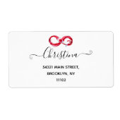 Oneindigheid met rode wijn etiket (Voorkant)