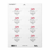 Oneindigheid met rode wijn etiket (Full Sheet)