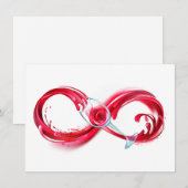 Oneindigheid met rode wijn feestdagenkaart (Voorkant / Achterkant)