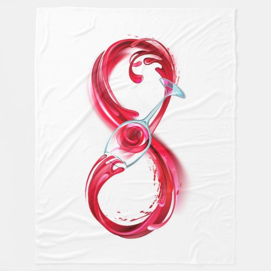 Oneindigheid met rode wijn fleece deken (Voorkant)