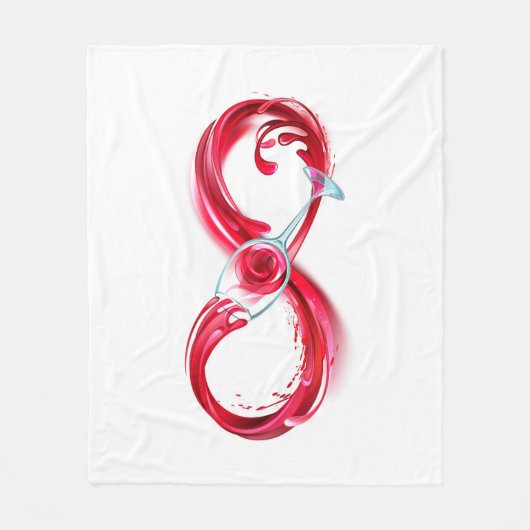 Oneindigheid met rode wijn fleece deken (Voorkant)