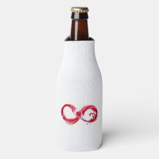 Oneindigheid met rode wijn flesjeskoeler (Fles Voorkant)