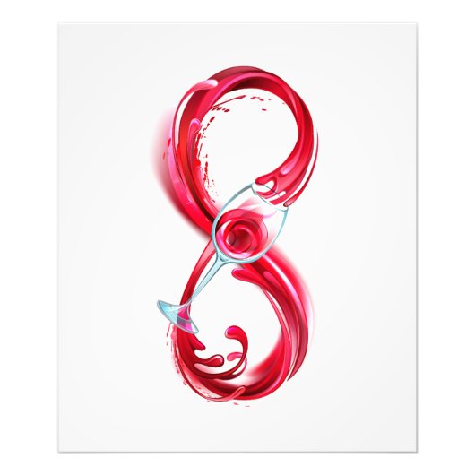 Oneindigheid met rode wijn foto afdruk (Voorkant)