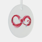 Oneindigheid met rode wijn glas ornament (Voorkant Rechts)