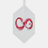 Oneindigheid met rode wijn glas ornament (Voorkant Rechts)