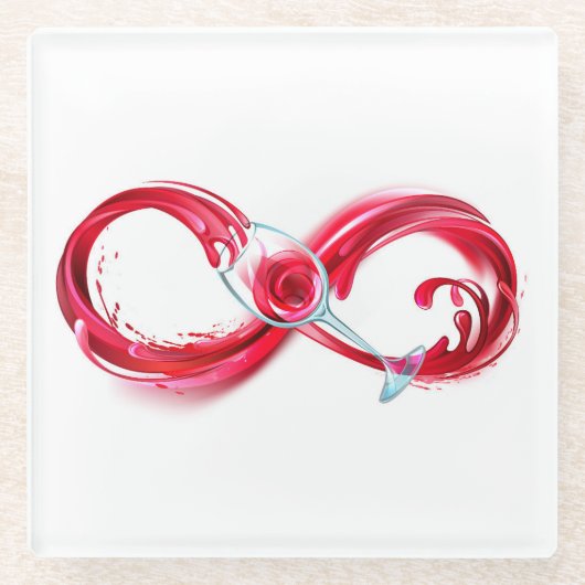 Oneindigheid met rode wijn glazen onderzetter (Voorkant)