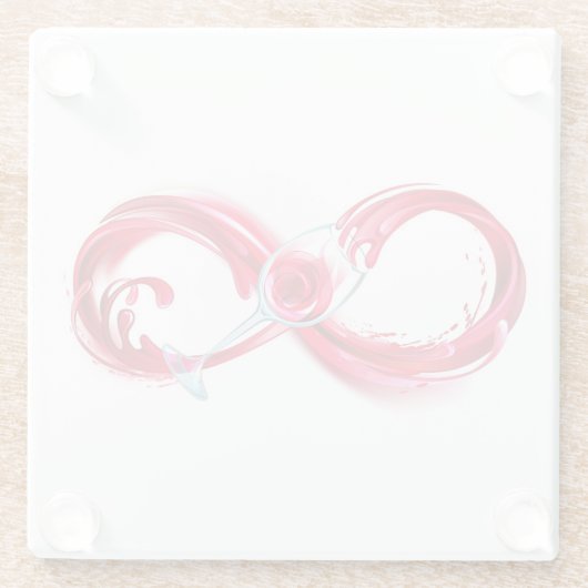 Oneindigheid met rode wijn glazen onderzetter (Achterkant)