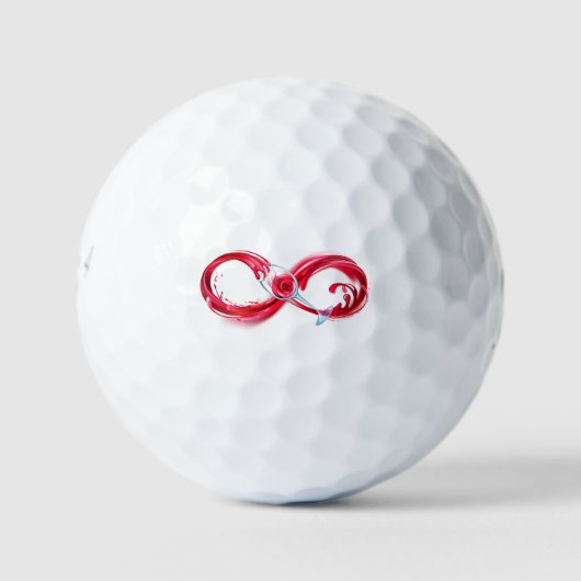 Oneindigheid met rode wijn golfballen (Voorkant)