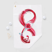 Oneindigheid met rode wijn golfhanddoek (Insitu)