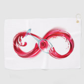 Oneindigheid met rode wijn golfhanddoek (Horizontaal)