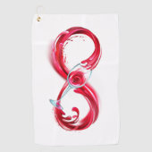 Oneindigheid met rode wijn golfhanddoek (Voorkant)