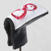 Oneindigheid met rode wijn golfheadcover (3/4 voorkant)