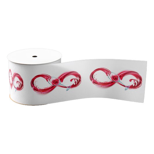 Oneindigheid met rode wijn grosgrain lint (Spoel)