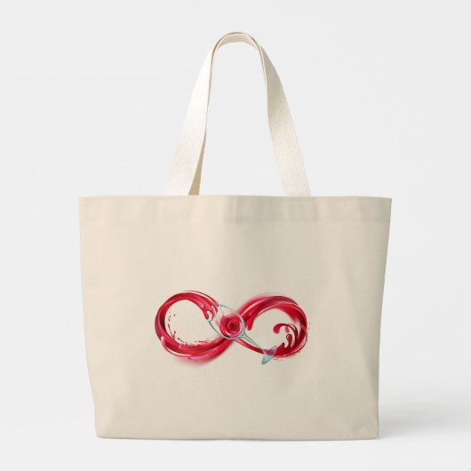 Oneindigheid met rode wijn grote tote bag (Achterkant)