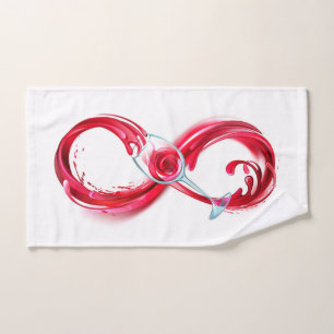 Oneindigheid met rode wijn handdoek