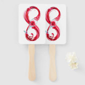 Oneindigheid met rode wijn handwaaier (Voorkant en achterkant)