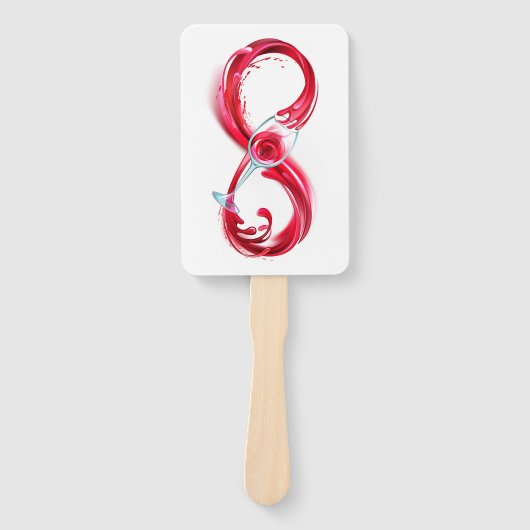 Oneindigheid met rode wijn handwaaier (Voorkant)