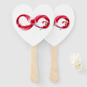 Oneindigheid met rode wijn handwaaier (Voorkant en achterkant)