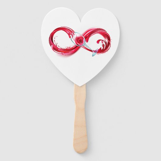 Oneindigheid met rode wijn handwaaier (Voorkant)