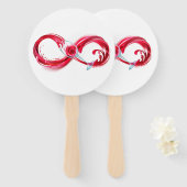 Oneindigheid met rode wijn handwaaier (Voorkant en achterkant)