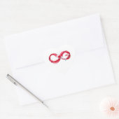 Oneindigheid met rode wijn hart sticker (Envelop)