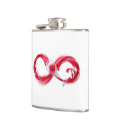 Oneindigheid met rode wijn heupfles (Links)