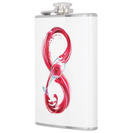 Oneindigheid met rode wijn heupfles (Links)