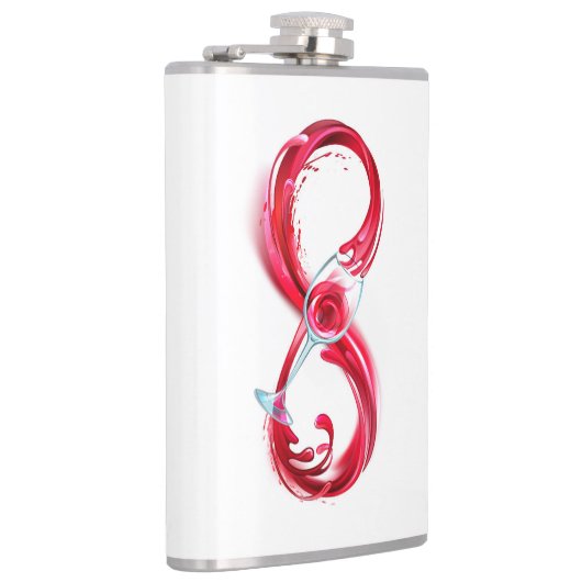 Oneindigheid met rode wijn heupfles (Rechts)