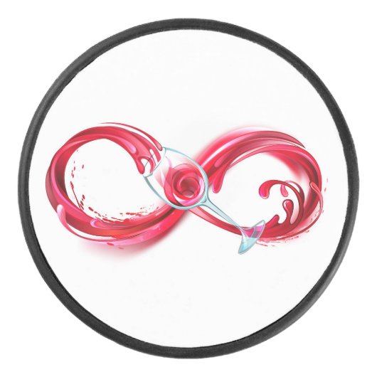 Oneindigheid met rode wijn hockey puck (Voorkant)