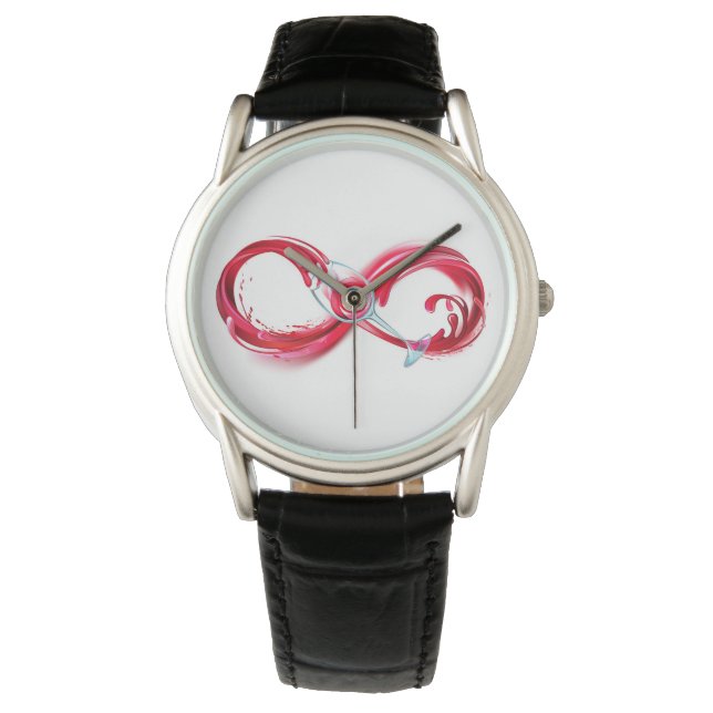 Oneindigheid met rode wijn horloge (Voorkant)