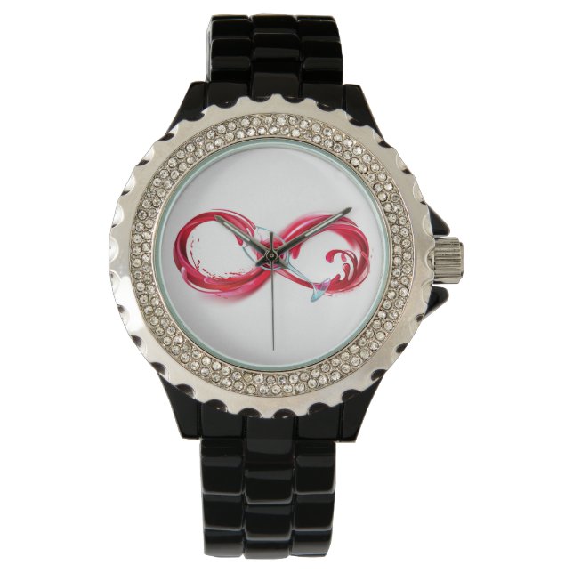 Oneindigheid met rode wijn horloge (Voorkant)