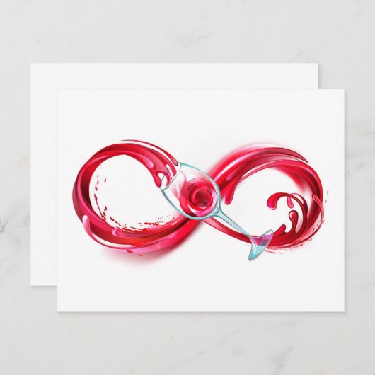 Oneindigheid met rode wijn informatiekaartje (Voorkant / Achterkant)