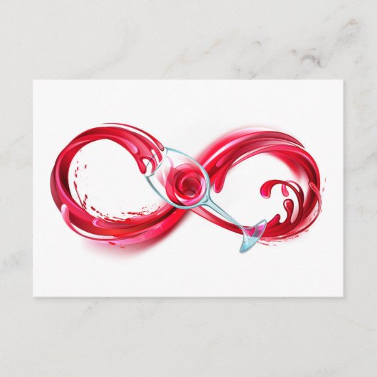 Oneindigheid met rode wijn informatiekaartje (Voorkant)