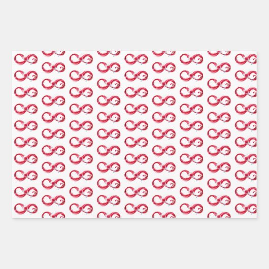 Oneindigheid met rode wijn inpakpapier vel (Voorkant)