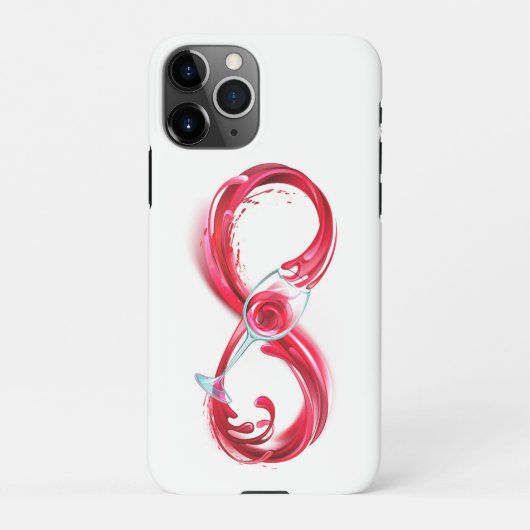 Oneindigheid met rode wijn iPhone hoesje (Achterkant)