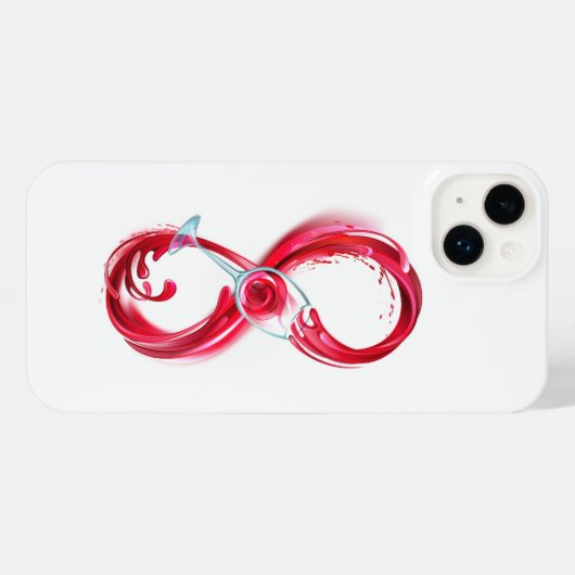 Oneindigheid met rode wijn iPhone hoesje (Achterkant horizontaal)