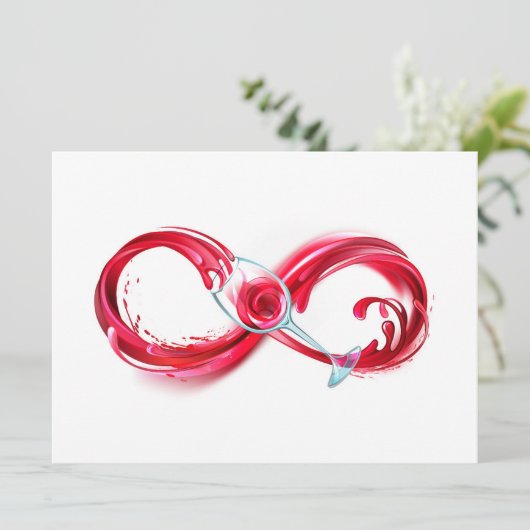 Oneindigheid met rode wijn kaart (Staand voorkant)