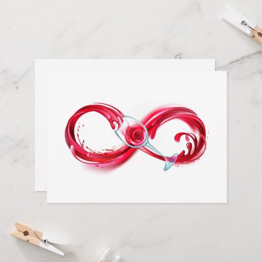 Oneindigheid met rode wijn kaart (Voorkant / Achterkant in situ)