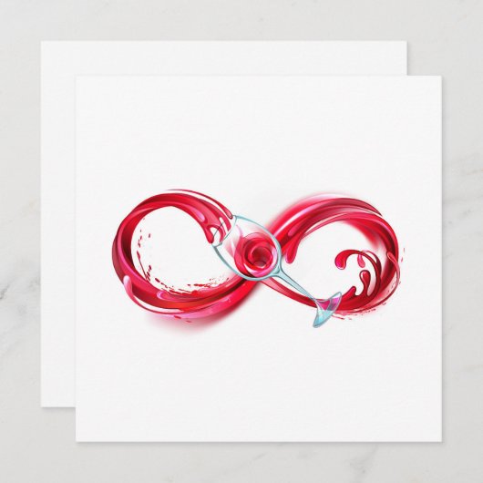 Oneindigheid met rode wijn kaart (Voorkant / Achterkant)