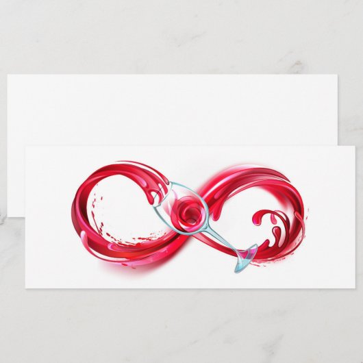 Oneindigheid met rode wijn kaart (Voorkant / Achterkant)
