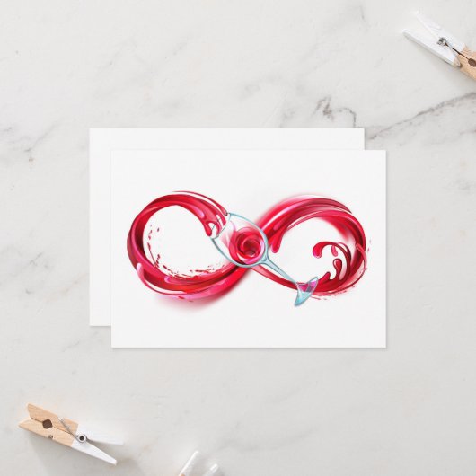 Oneindigheid met rode wijn kaart (Voorkant / Achterkant in situ)
