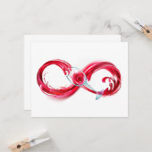 Oneindigheid met rode wijn kaart (Voorkant / Achterkant in situ)