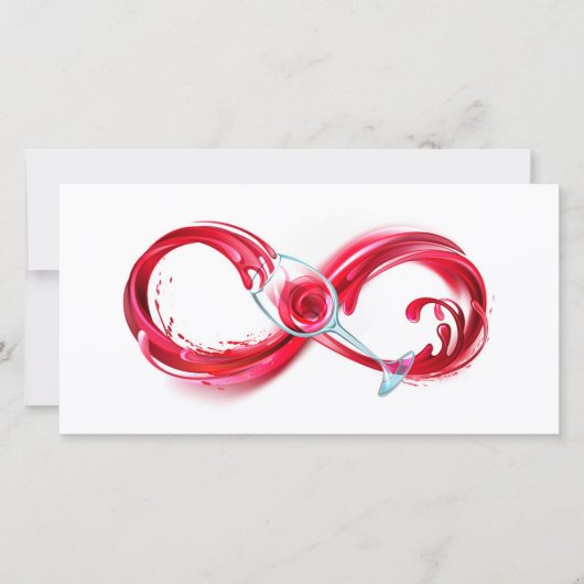Oneindigheid met rode wijn kaart (Voorkant)